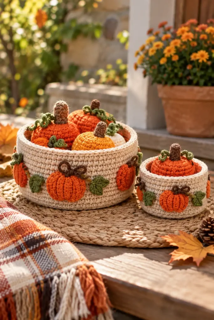 Close-up of crochet patterns featuring Back Loop Only (BLO) stitches, textured ridges, and a handmade crochet basket.